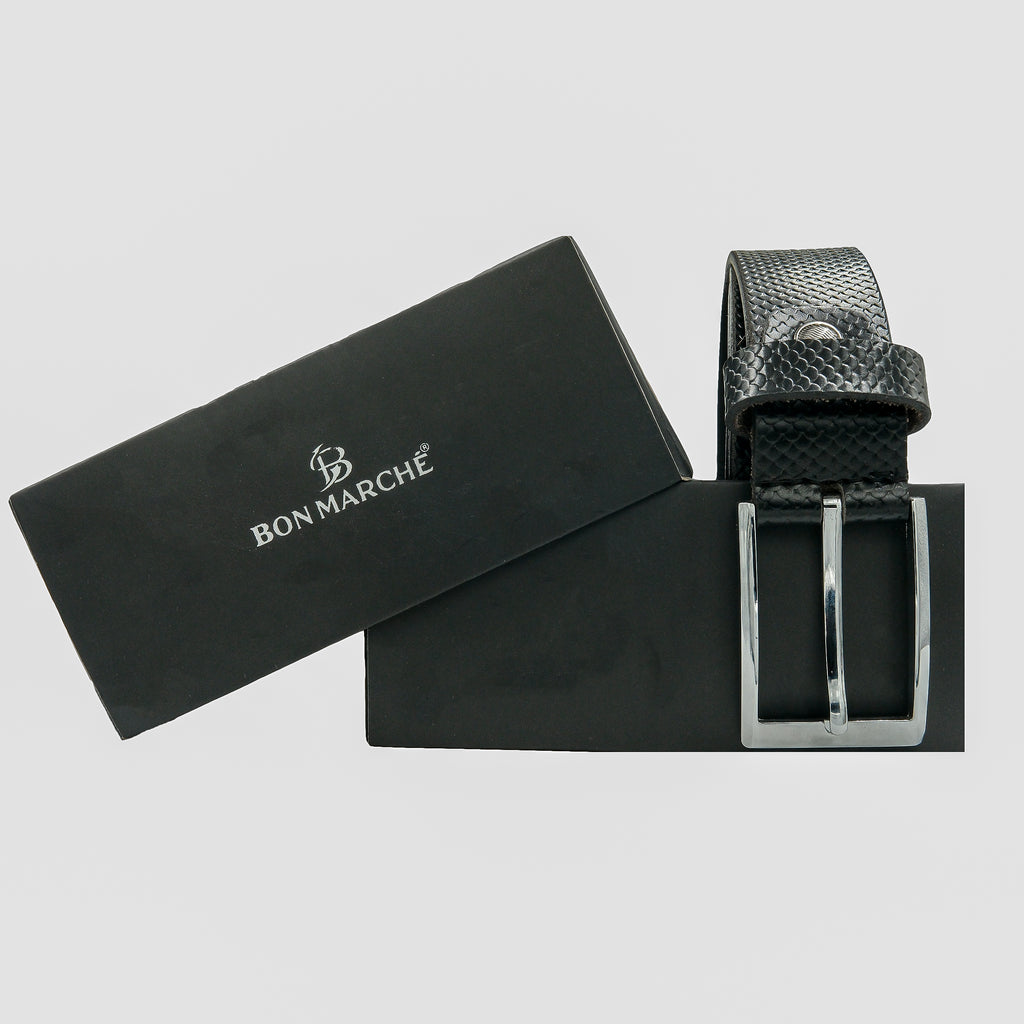Leather Belt for Men - Black