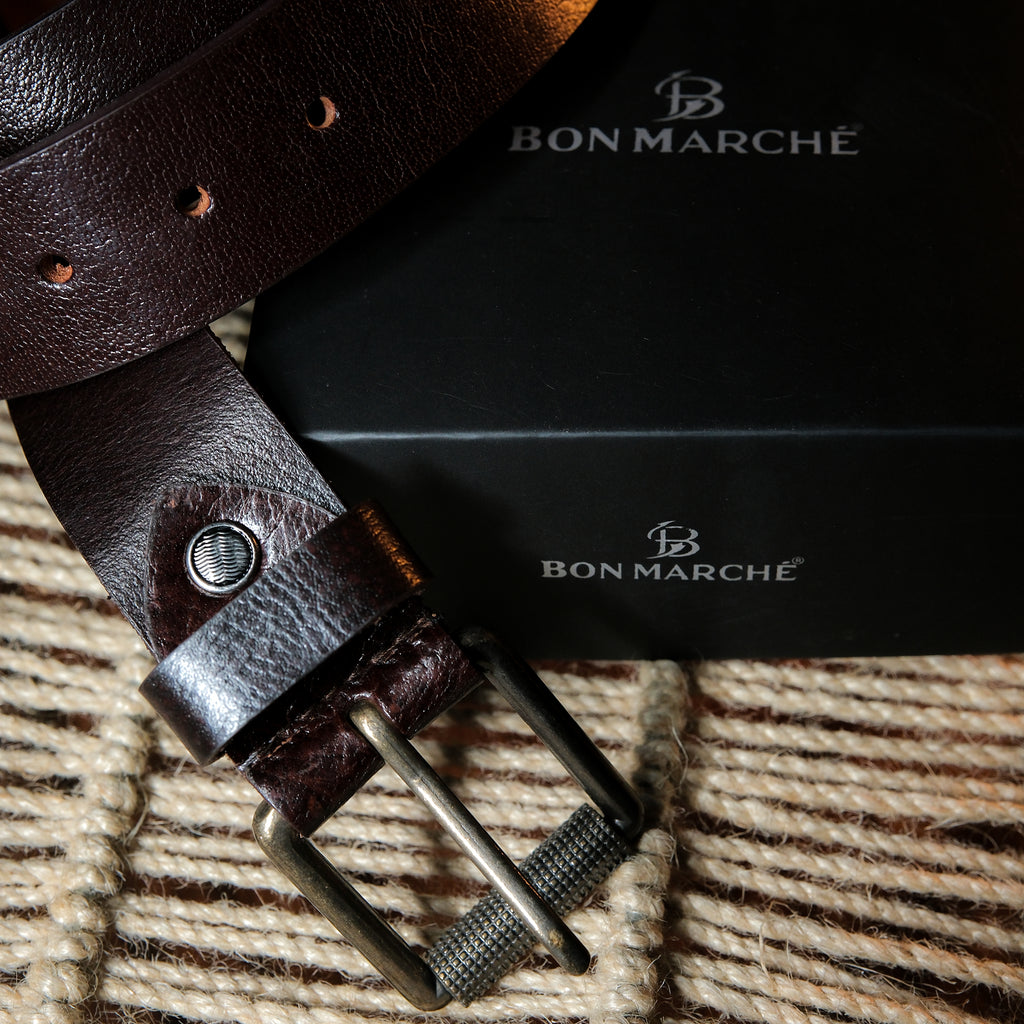Leather Belt for Men - Brown