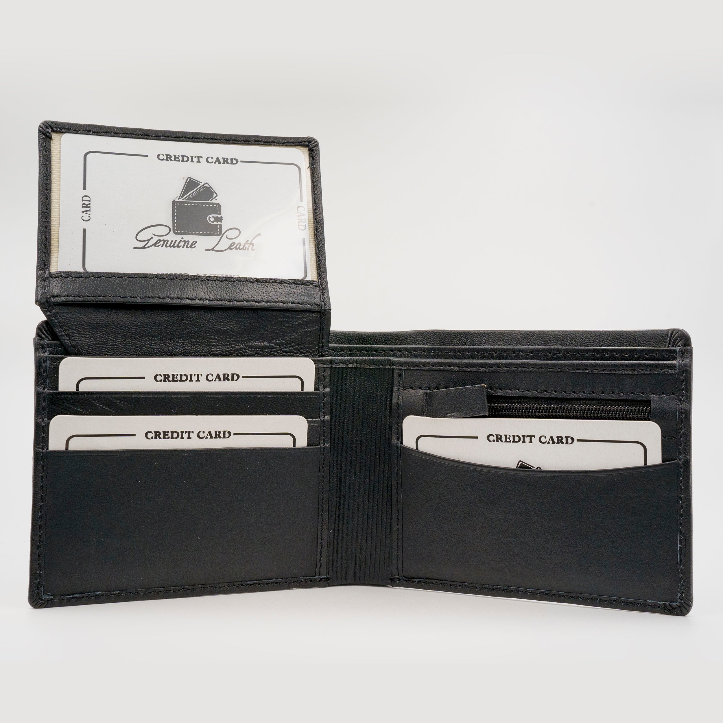 Leather Wallet for Men - Black-11