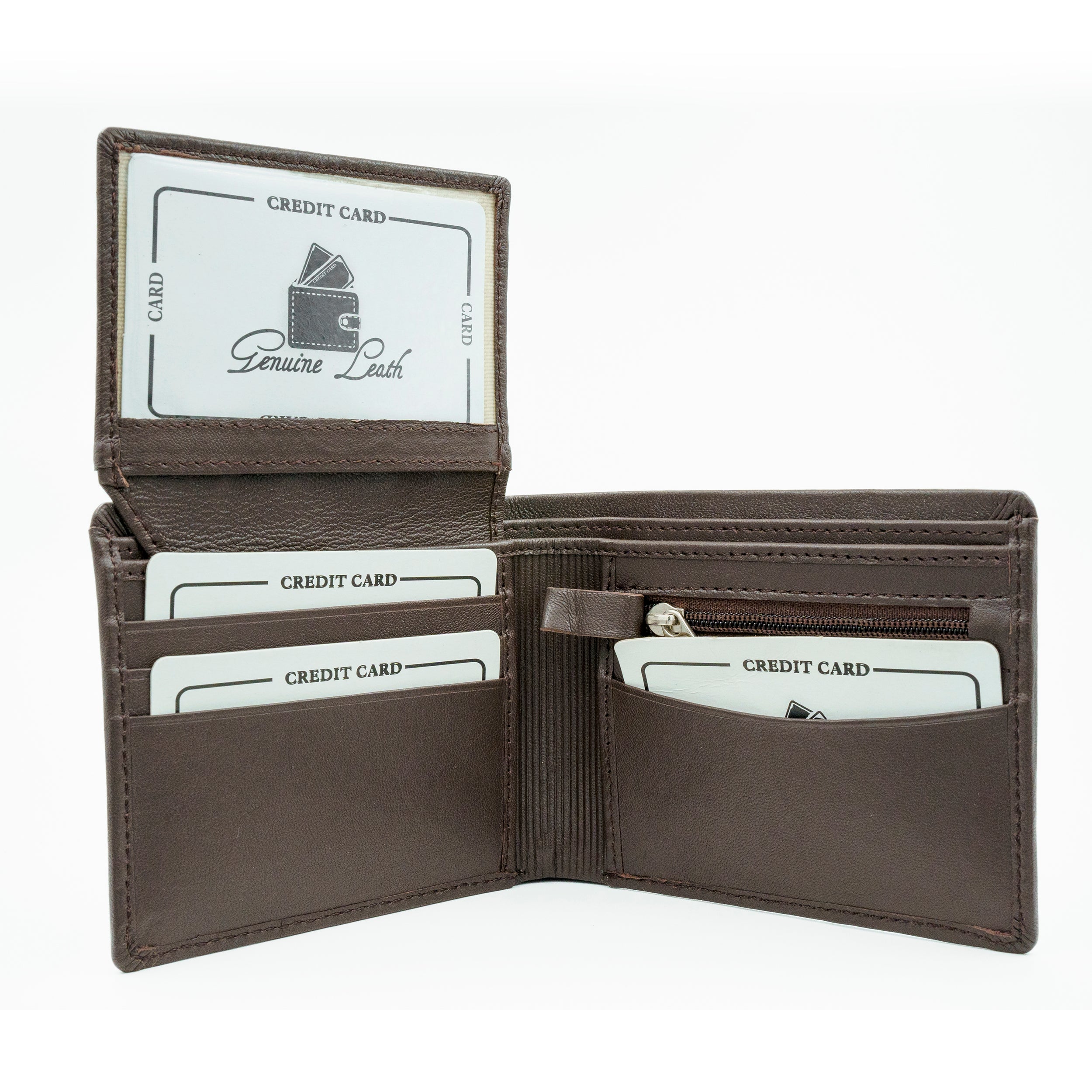 Leather Wallet for Men - Brown-11
