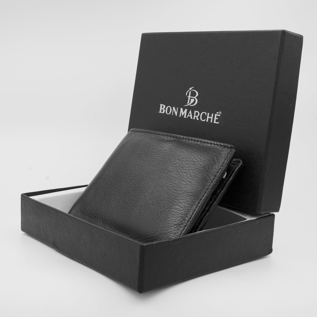 Leather Wallet for Men - 10 Black