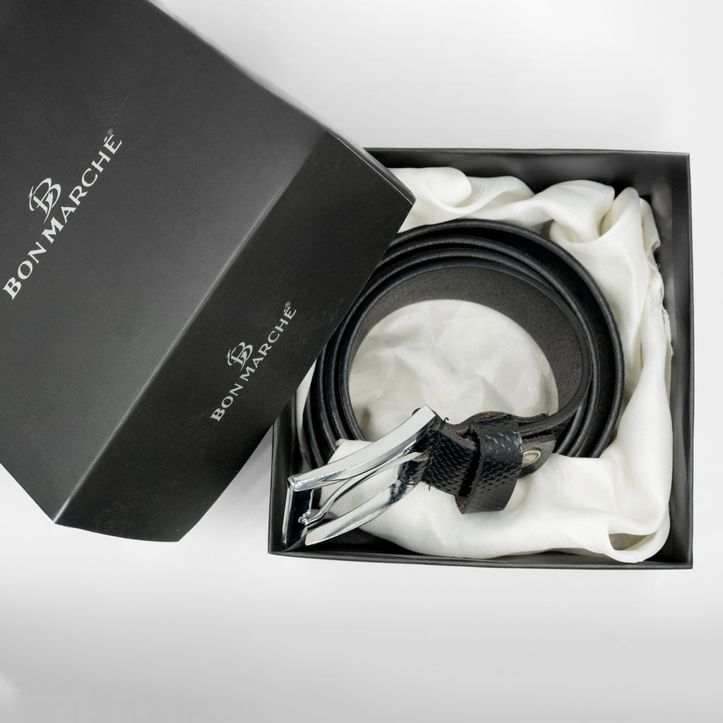 Leather Belt for Men - Black